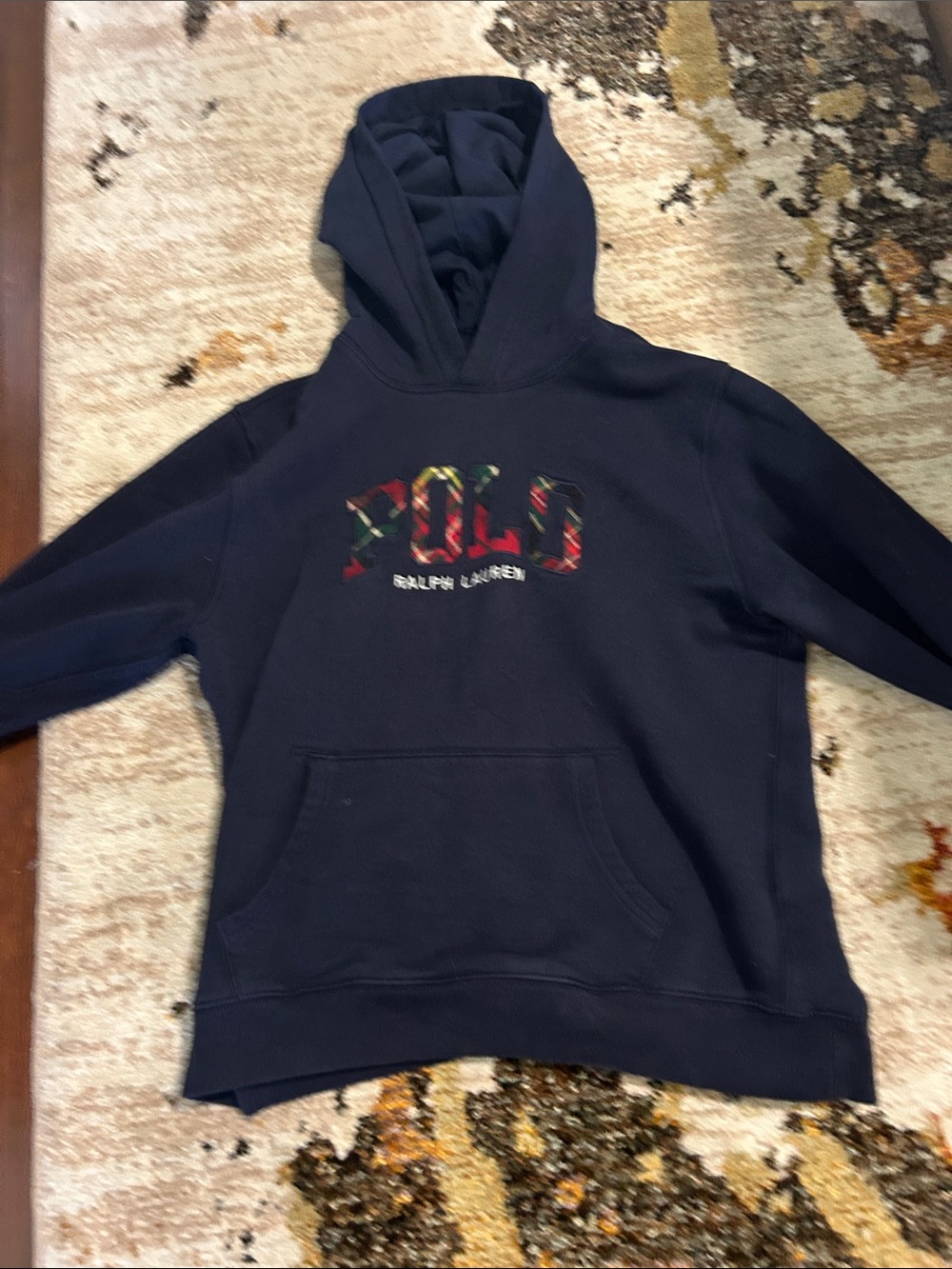 Polo by Ralph Lauren Navy Hoodie with Multicolor POLO Script